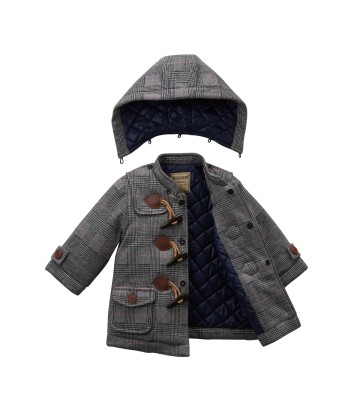 DUFFLE-COAT EN COTON GRIS les ligaments