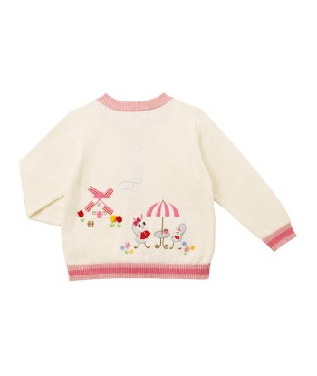 CARDIGAN EN COTON ROSE les ligaments