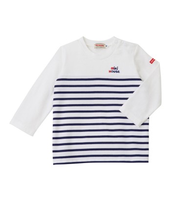 T-SHIRT MARINIÈRE EN COTON À RAYURES BLEU ET BLANC prix