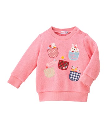 SWEATSHIRT ROSE BRODERIES USAKO pas cher 