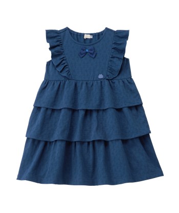 ROBE BLEU MARINE À VOLANTS ET NOEUD Voir les baskets