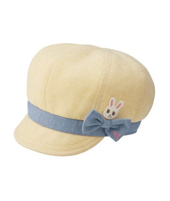 CASQUETTE BEIGE À RUBAN BLEU USAKO solde