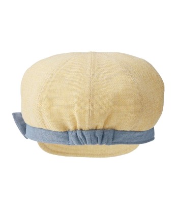 CASQUETTE BEIGE À RUBAN BLEU USAKO solde