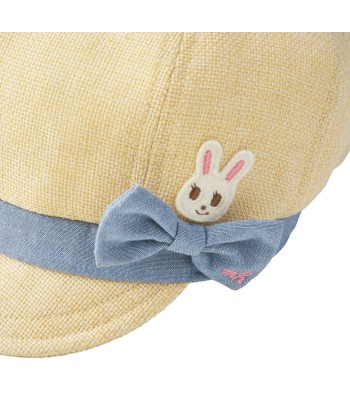 CASQUETTE BEIGE À RUBAN BLEU USAKO solde