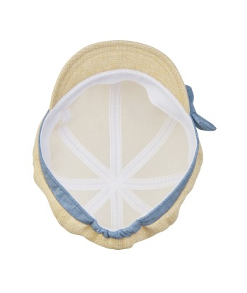 CASQUETTE BEIGE À RUBAN BLEU USAKO solde