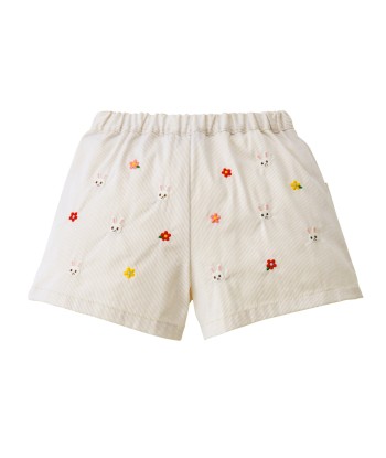 SHORT BLANC USAKO À FLEURS ROUGES s'inspire de l'anatomie humaine