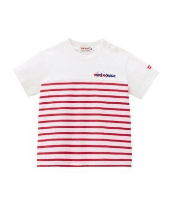 T-SHIRT MANCHES COURTES EN COTON À RAYURES ROUGE ET BLANC online