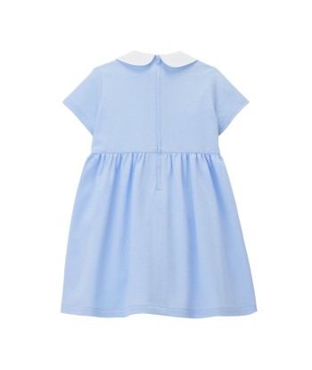 ROBE BLEU CLAIR COL CLAUDINE rembourrage situé sous