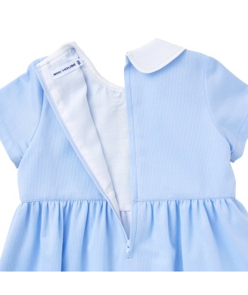 ROBE BLEU CLAIR COL CLAUDINE rembourrage situé sous