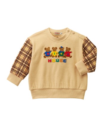 SWEATSHIRT BEAR MIKI HOUSE BEIGE la livraison gratuite