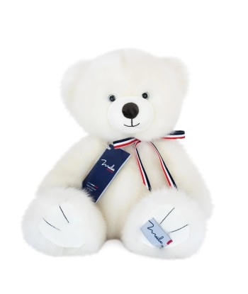 L'ours en peluche blanc poudré de la marque