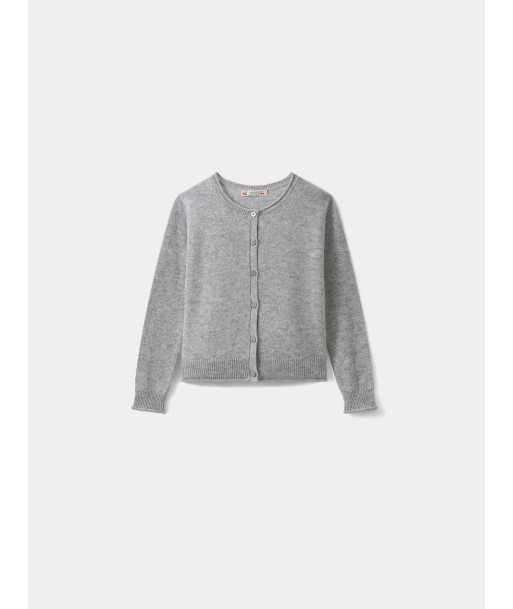 Grau melierte Strickjacke shop