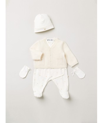 Kaschmir-Baby-Strickjacke milchweiß Faites des économies