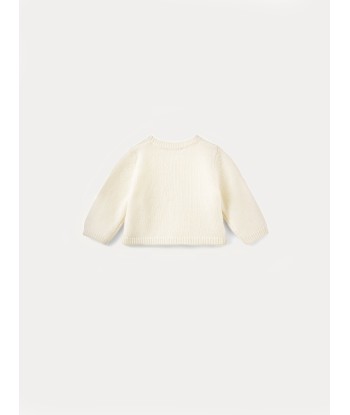 Kaschmir-Baby-Strickjacke milchweiß Faites des économies