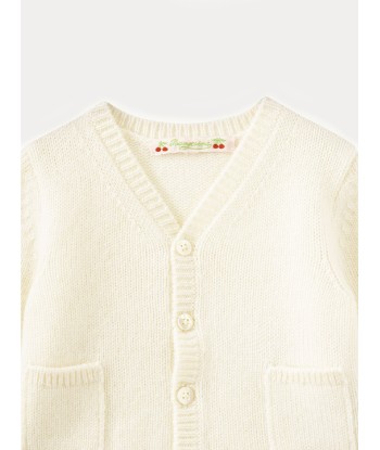 Kaschmir-Baby-Strickjacke milchweiß Faites des économies