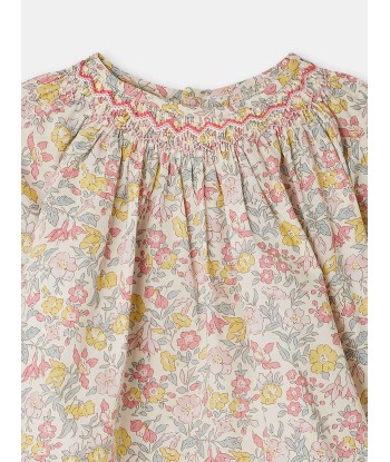 Griotte Smockbluse rosa Blumen Découvrez la collection