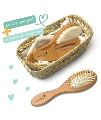 Kit brosses bébé personnalisé (2 Brosses, 1 peigne) Amélioration de cerveau avec