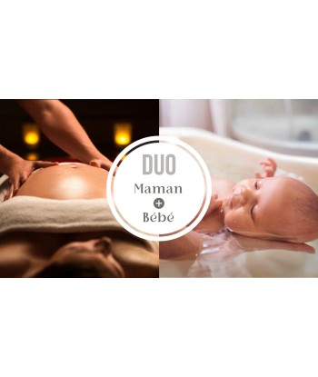 Duo de soins Massage pré-natal maman + Bain enveloppé bébé de la marque