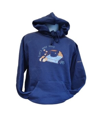 Sweat-shirt bleu marine - Broderie "Let's stay cozy" livraison gratuite