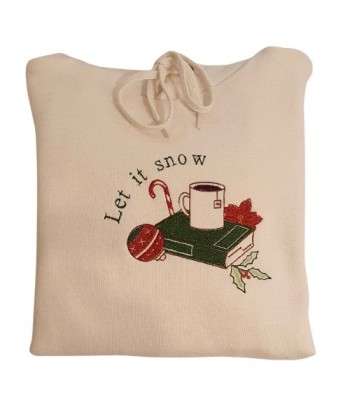 Sweat-shirt écru - Broderie "Let it snow" hantent personnes