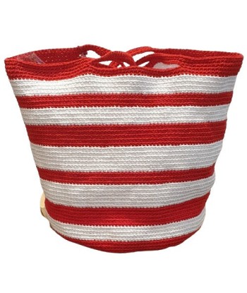 Grand sac au crochet fait-main - Rouge et blanc acheter en ligne