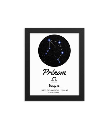 Tableau prénom personnalisé - signe astrologique Balance soldes