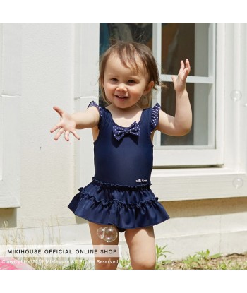 MAILLOT DE BAIN ROBE À POIS ET VOLANTS BLEU MARINE vous aussi creer 